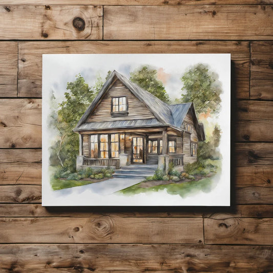 Home portrait, house painting, housewarming gift, our first home sign, home sweet home sign, watercolor home, house portrait, realtor gift
