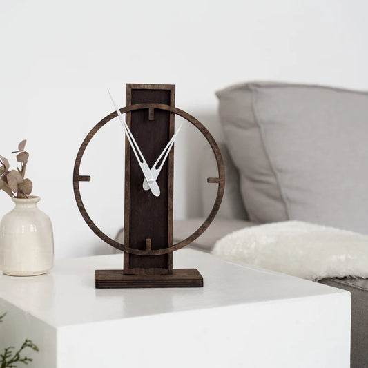 Minimalist Clock Wood, Modern Table Clock, Wood Tabletop Clock, Table Top Clock, Geometric Clock, Desk Clock Unique, Tabletop Clock Decor