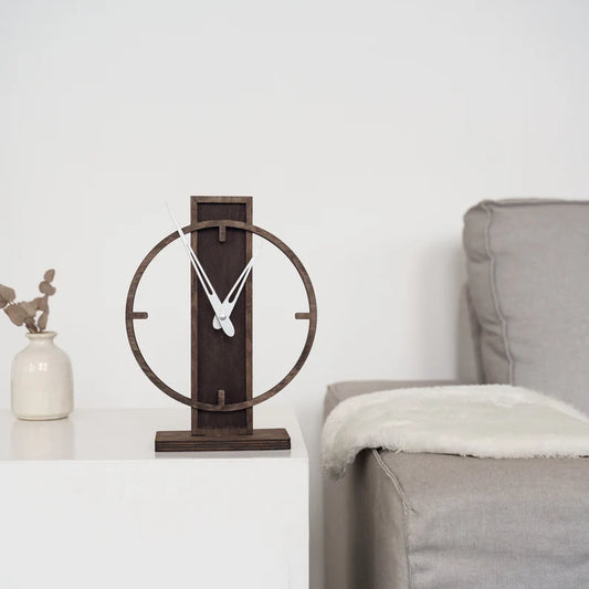 Minimalist Clock Wood, Modern Table Clock, Wood Tabletop Clock, Table Top Clock, Geometric Clock, Desk Clock Unique, Tabletop Clock Decor